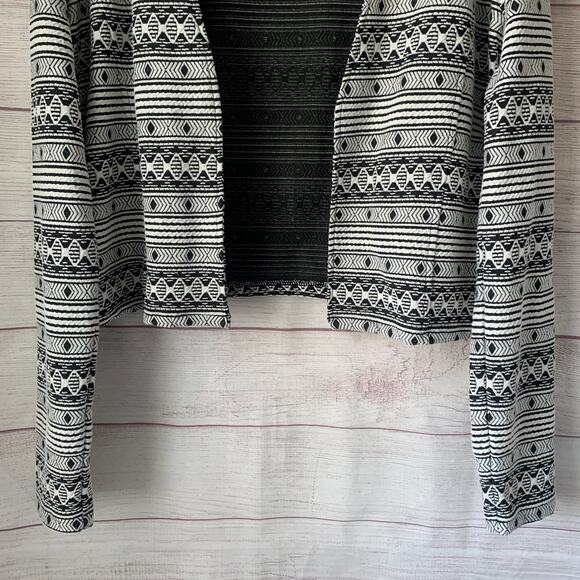 Jack Black and White Geometric Pattern Blazer Jacket Open Front Aztec Size Large - Picture 3 of 14